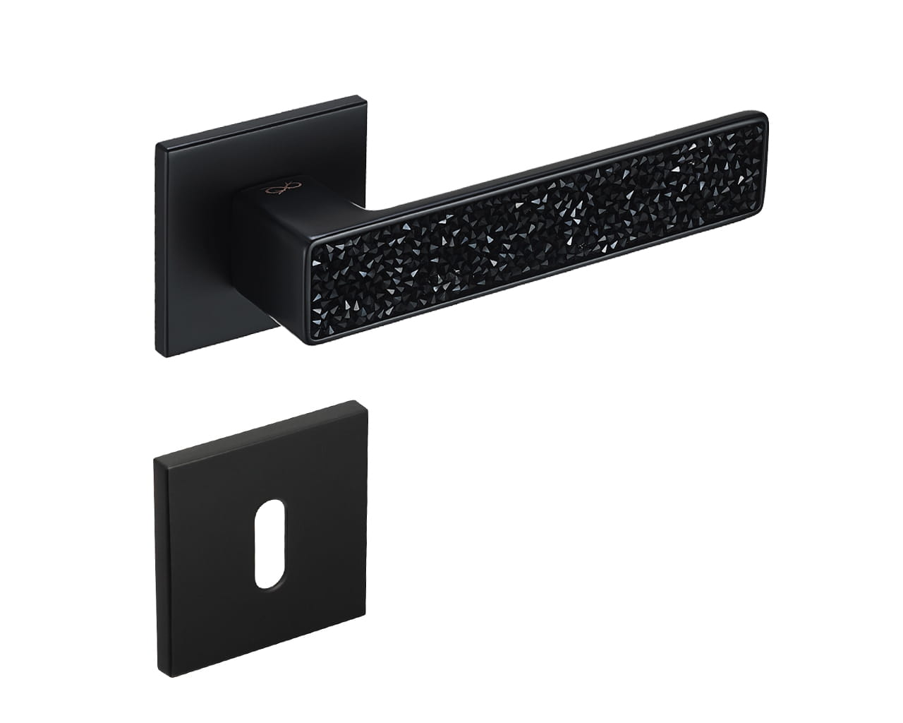 Infinity Line Concept KCK B00 Black/glamour - Door Handle on a Square Rose