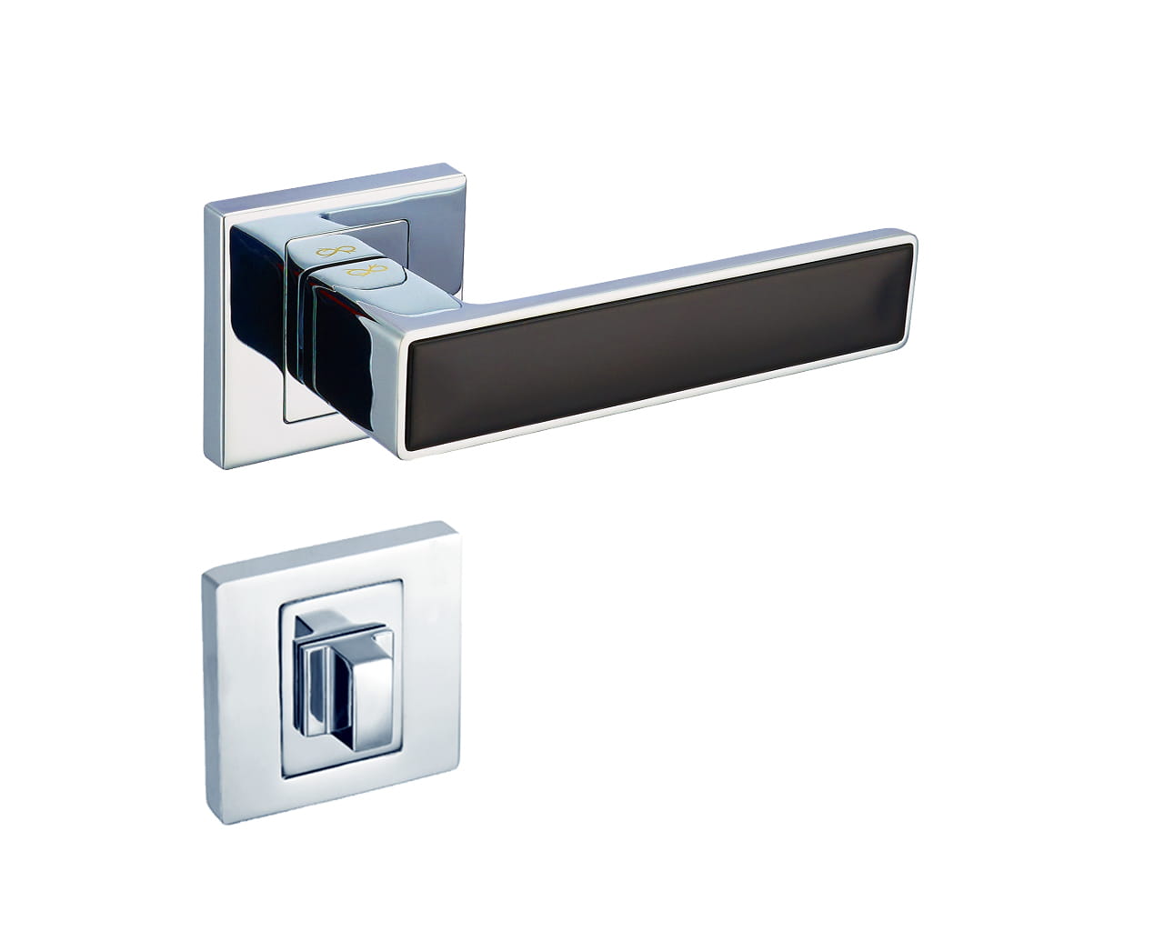 Infinity Line Concept KCK 700/200 Chrome/Black - Door Handle on a Square Rose