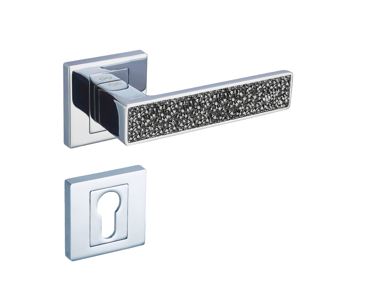 Concept KCK 700 Chrome/glamour - Door Handle on a Square Rose