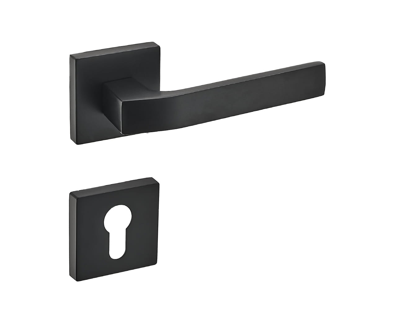 Infinity Line Carlo KCL B00 Black - Door Handle on a Square Rose