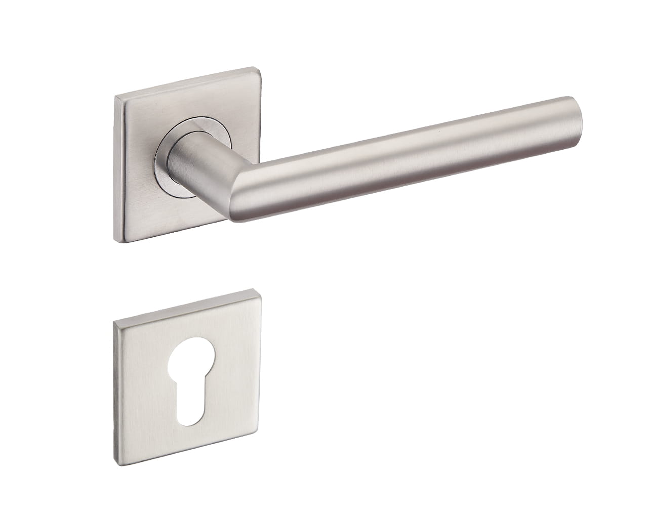 Infinity Line Duo KDU 500 Stainless Steel - Door Handle on a Square Rose