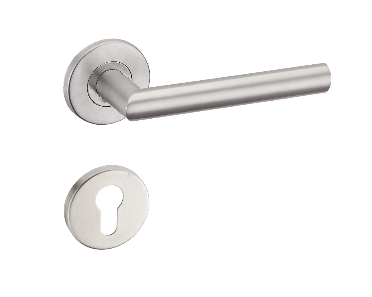 Infinity Line Duo KDU O 500 Stainless Steel - Door Handle on a Round Rose