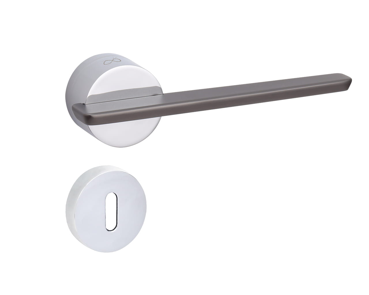 Infinity Line Gemello KGML 700/200 Chrome/Titanium - Door Handle on a Round Rose