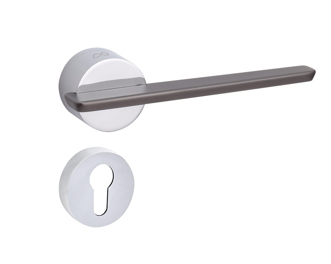 Infinity Line Gemello KGML 700/200 Chrome/Titanium - Door Handle on a Round Rose
