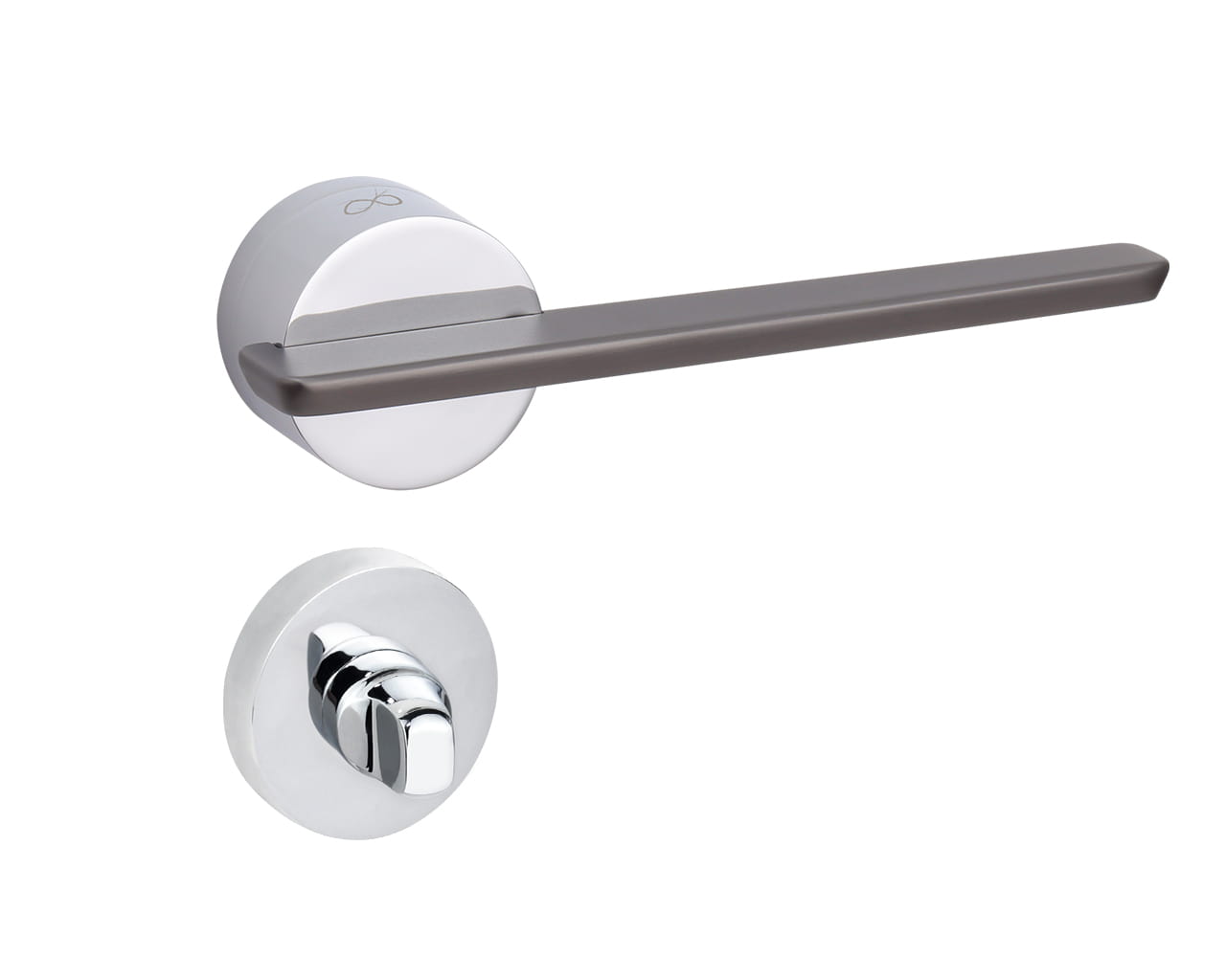 Infinity Line Gemello KGML 700/200 Chrome/Titanium - Door Handle on a Round Rose