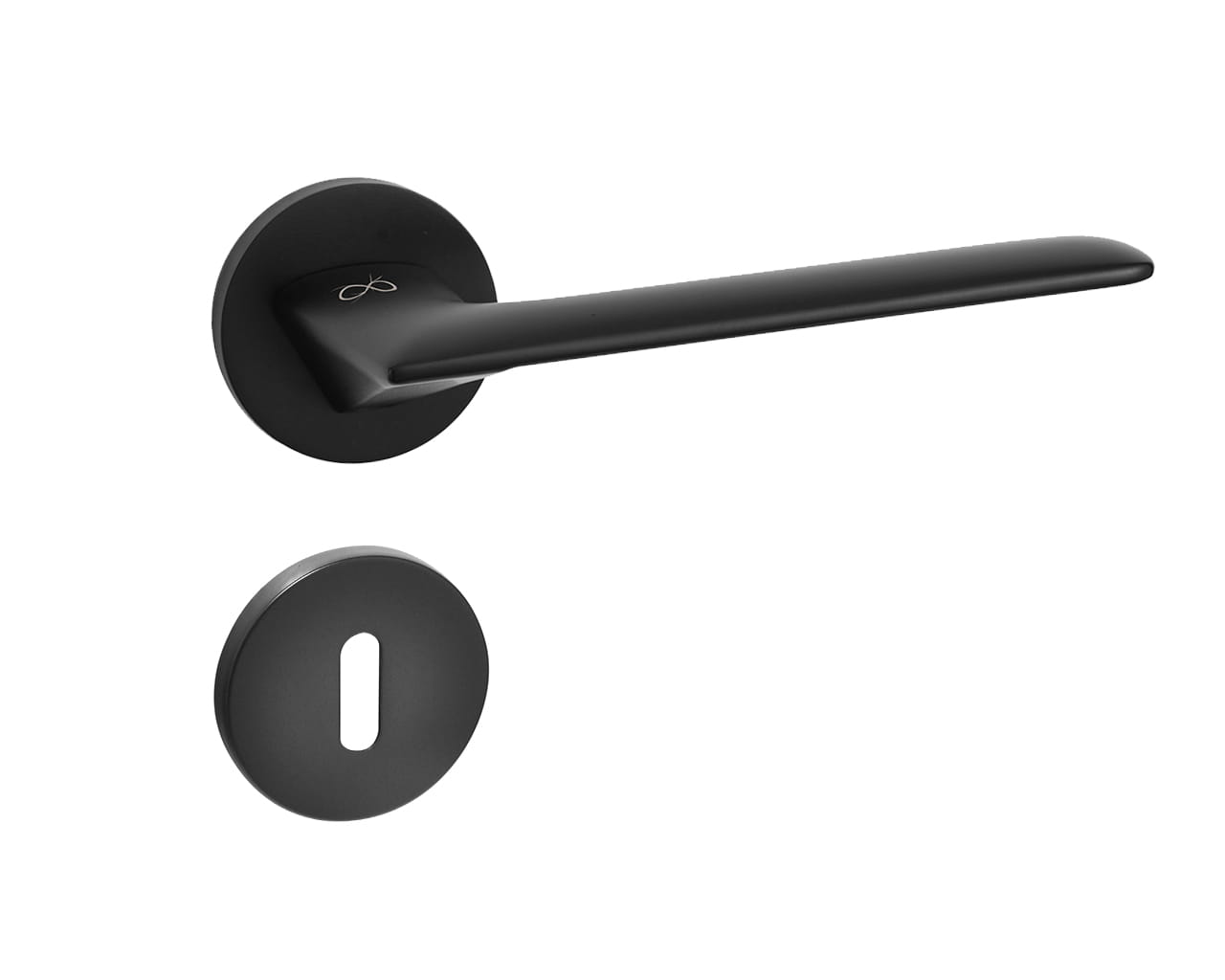 Giulietta SLIM KGUL S O B00 Black - Door Handle on a Round Rose