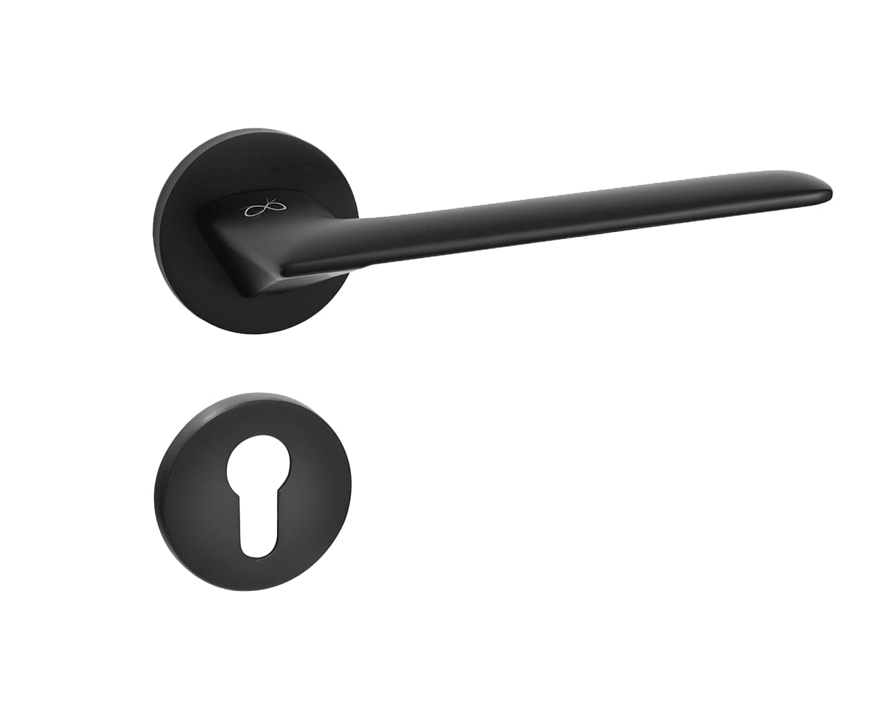 Giulietta SLIM KGUL S O B00 Black - Door Handle on a Round Rose