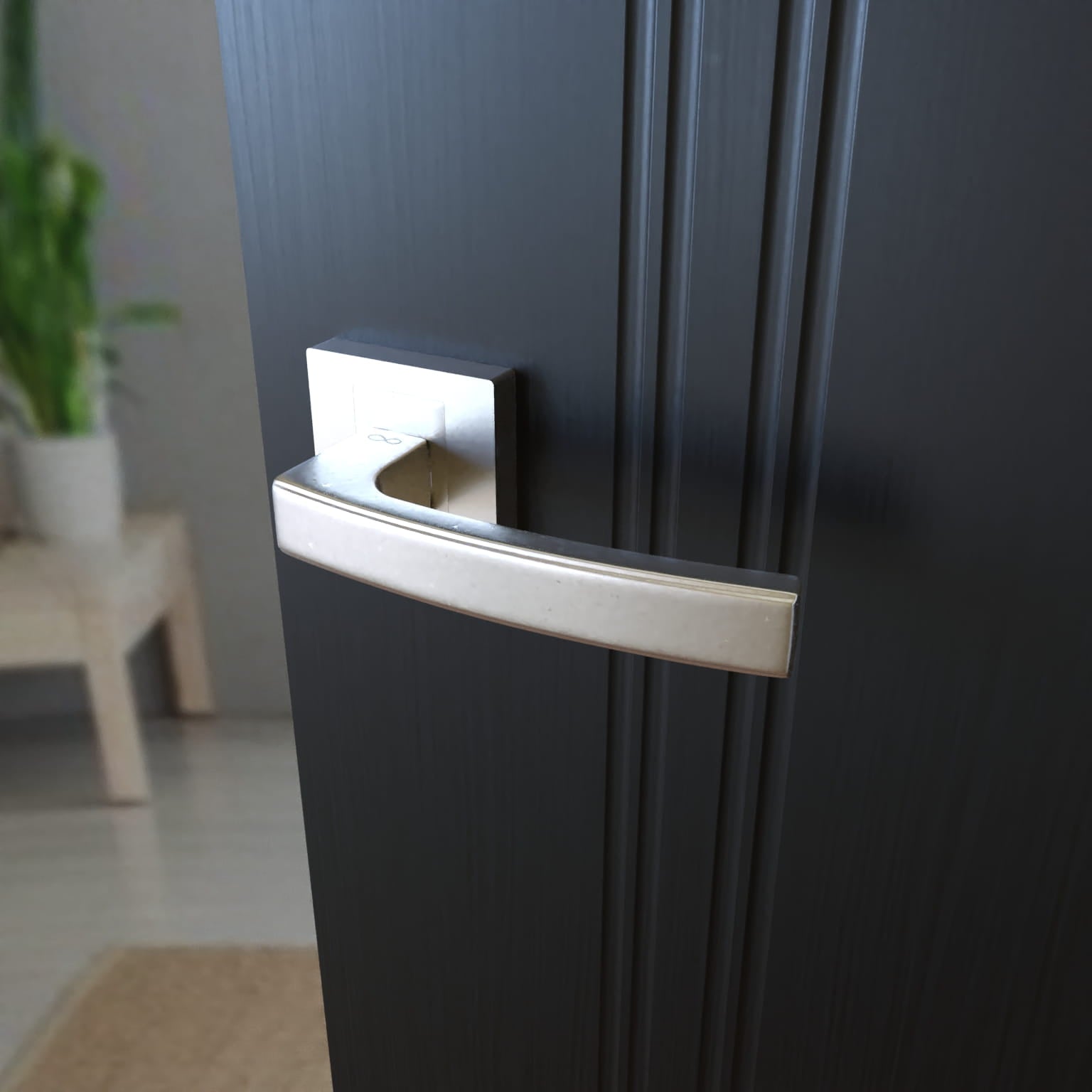 Infinity Line Hermes KHR 300 Satin - Door Handle on a Square Rose