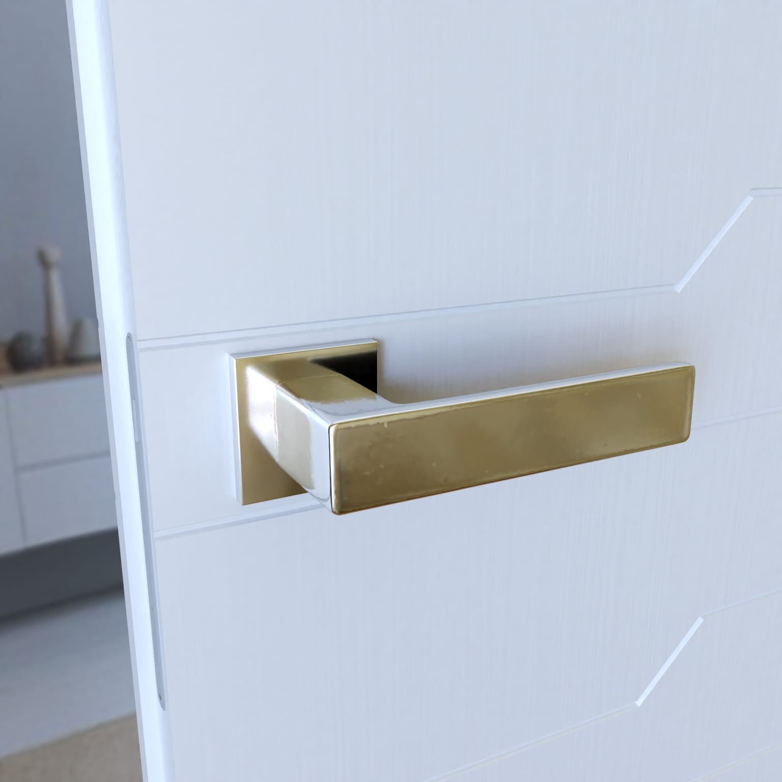 Infinity Line Imperia Chrome KIMP 700 - Door Handle on a Square Rose