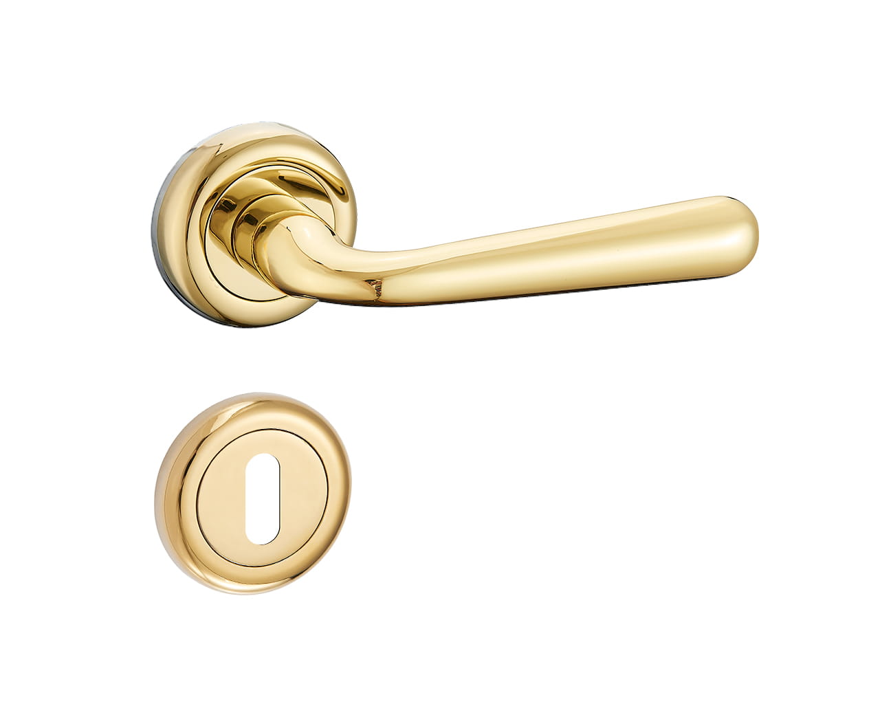 Lea KLE G00 Brass - Door Handle on a Round Rose