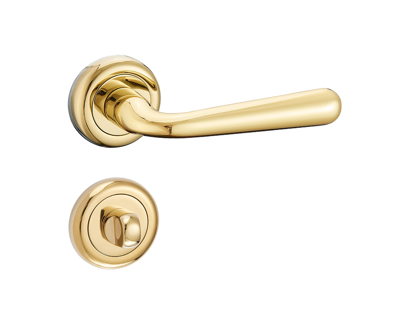 Lea KLE G00 Brass - Door Handle on a Round Rose