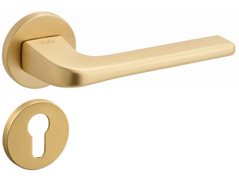 Solo FIT KSO O M G00 Gold Matt - Door Handle on a Round Rose