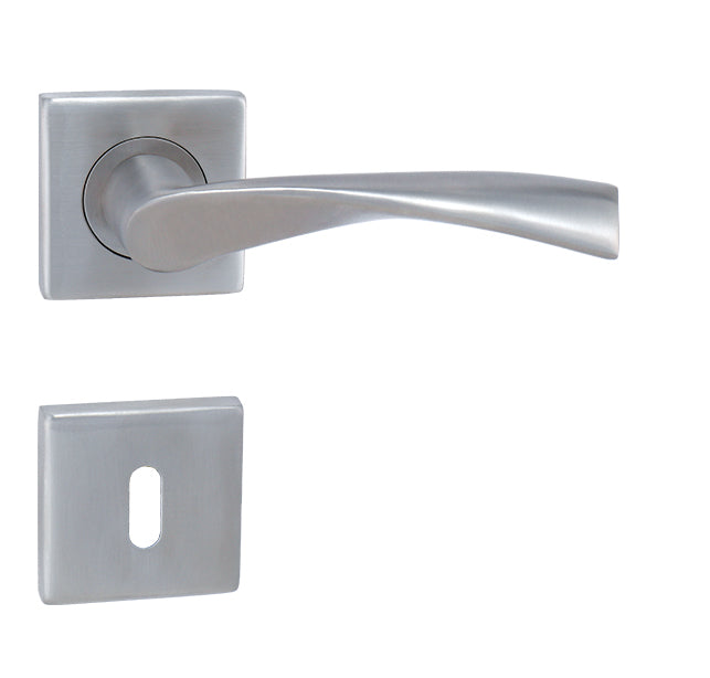 Tornado HR stainless steel - Door Handle on a Square Rose made of stainless steel