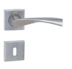 Tornado HR stainless steel - Door Handle on a Square Rose made of stainless steel