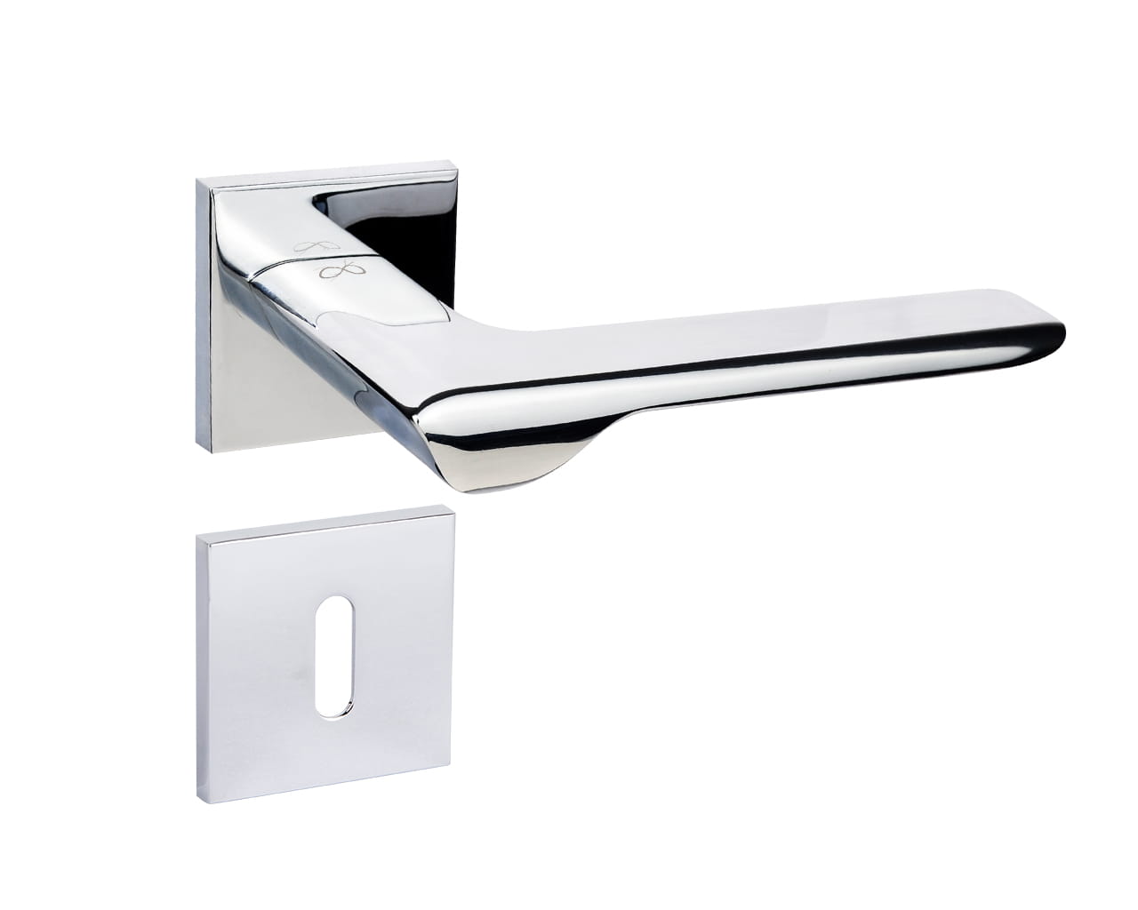 Infinity Line Linea SLIM Chrome WEDGE S 700 - Door Handle on a Square Rose