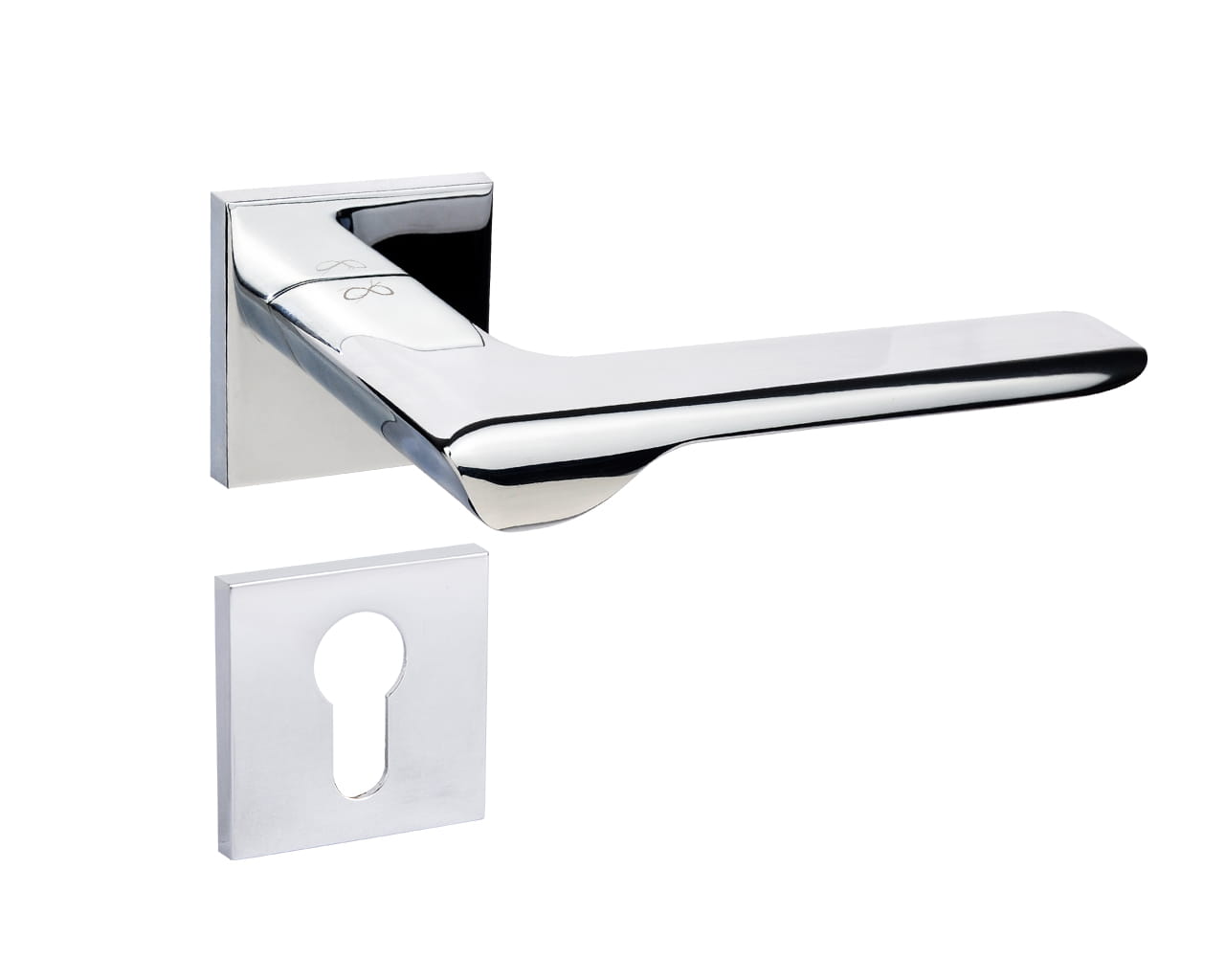 Infinity Line Linea SLIM Chrome WEDGE S 700 - Door Handle on a Square Rose