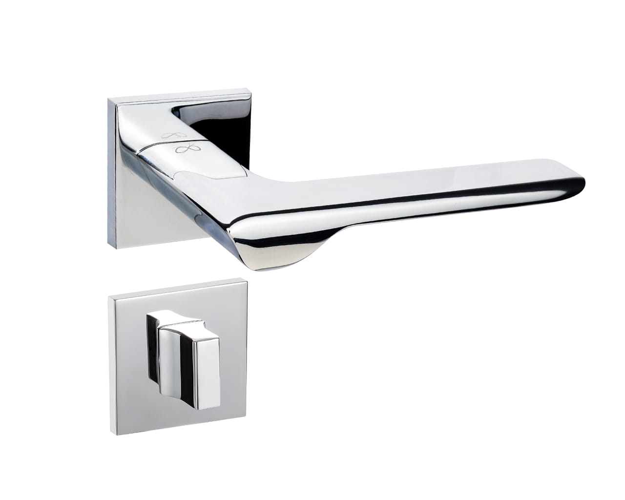 Infinity Line Linea SLIM Chrome WEDGE S 700 - Door Handle on a Square Rose