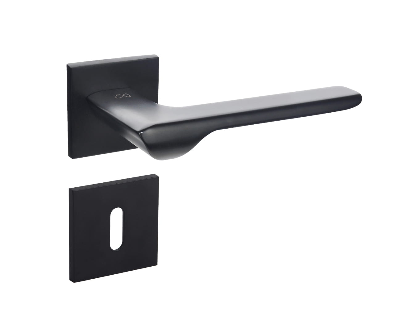 Infinity Line Linea SLIM Black WEDGE S B00 - Door Handle on a Square Rose