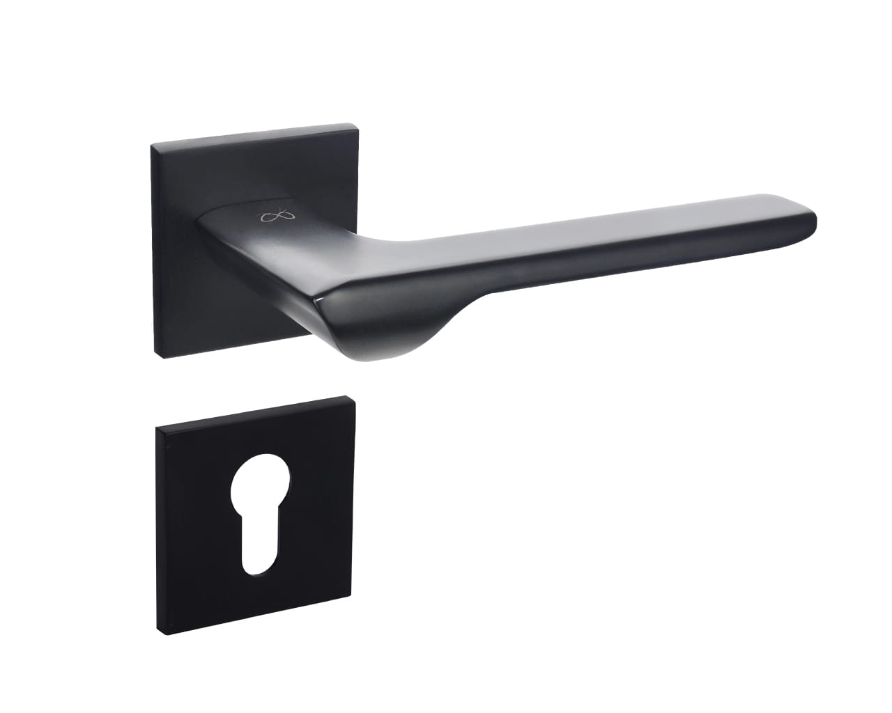 Infinity Line Linea SLIM Black WEDGE S B00 - Door Handle on a Square Rose