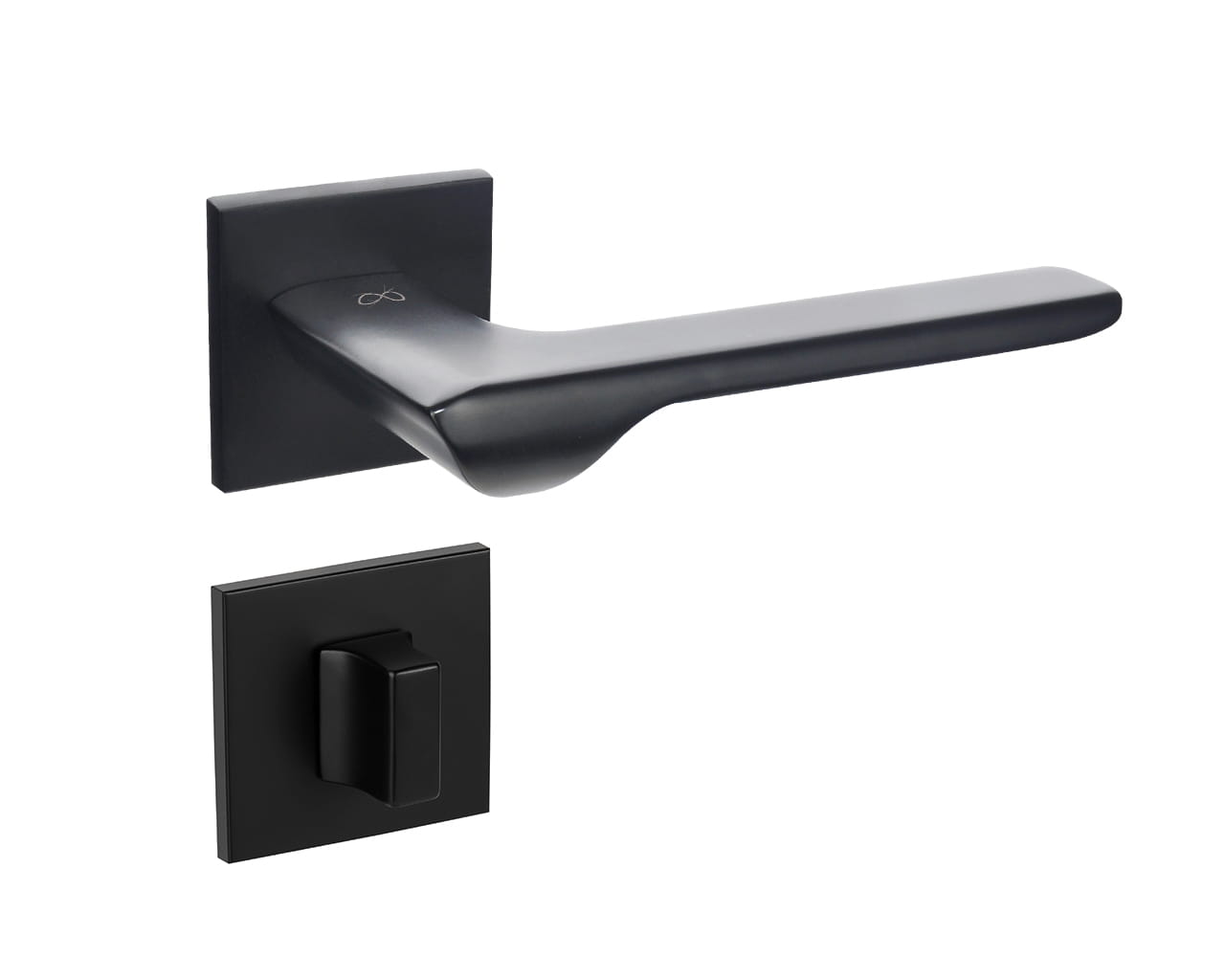 Infinity Line Linea SLIM Black WEDGE S B00 - Door Handle on a Square Rose