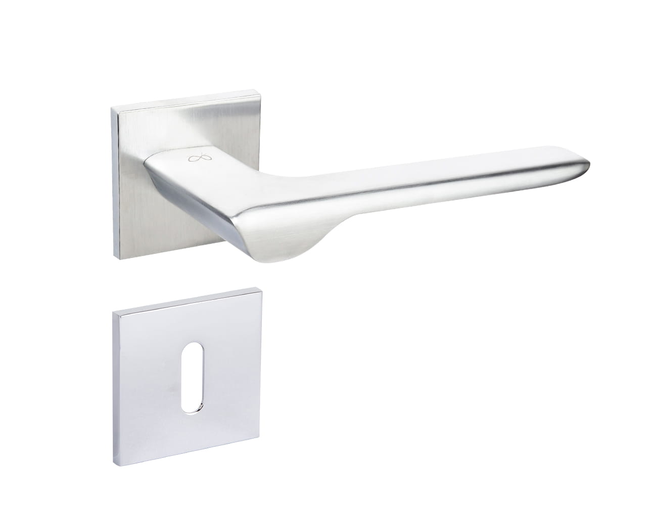 Infinity Line Linea SLIM Mattt Chrome WEDGE S M700 - Door Handle on a Square Rose