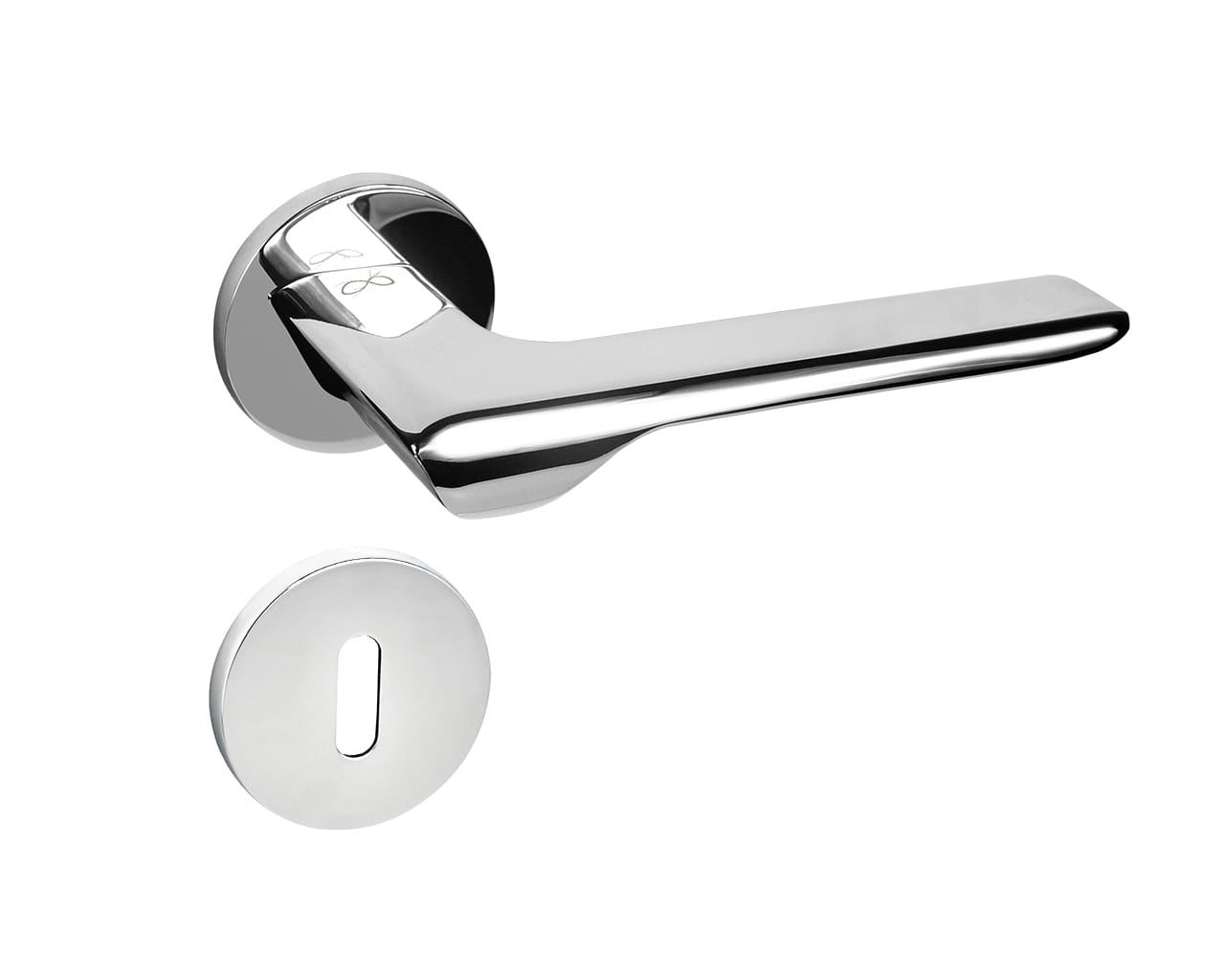 Infinity Line Linea SLIM Chrome WEDGE S O 700 - Door Handle on a Round Rose