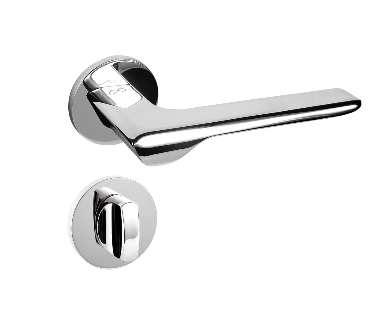 Infinity Line Linea SLIM Chrome WEDGE S O 700 - Door Handle on a Round Rose
