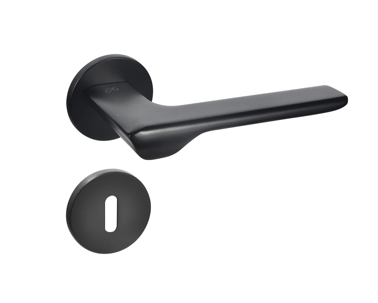 Infinity Line Linea SLIM Black WEDGE S O B00 - Door Handle on a Round Rose