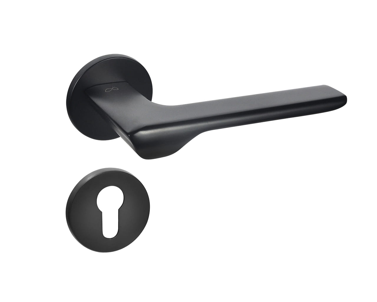 Infinity Line Linea SLIM Black WEDGE S O B00 - Door Handle on a Round Rose