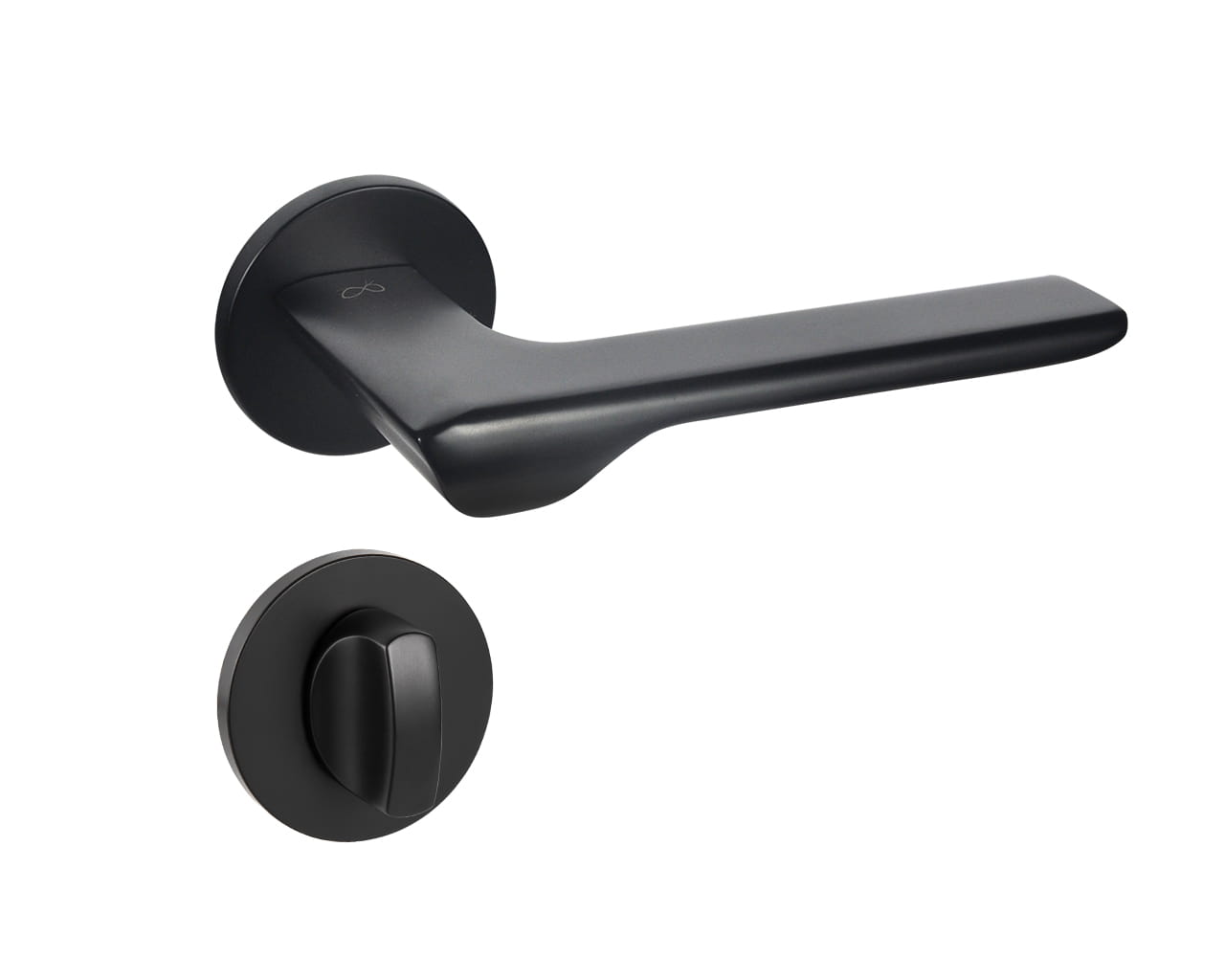 Infinity Line Linea SLIM Black WEDGE S O B00 - Door Handle on a Round Rose