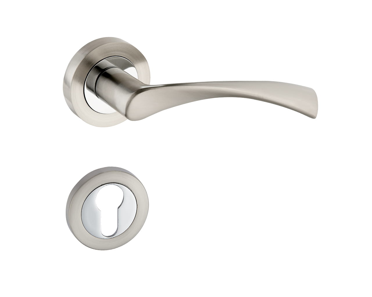 Infinity Line Laura KLR 100 Chrome Satin - Door Handle on a Round Rose