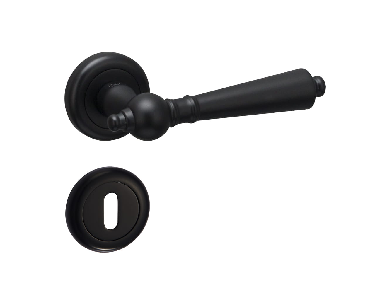 Infinity Line Millennium KMM B00 Black - Door Handle on a Round Rose