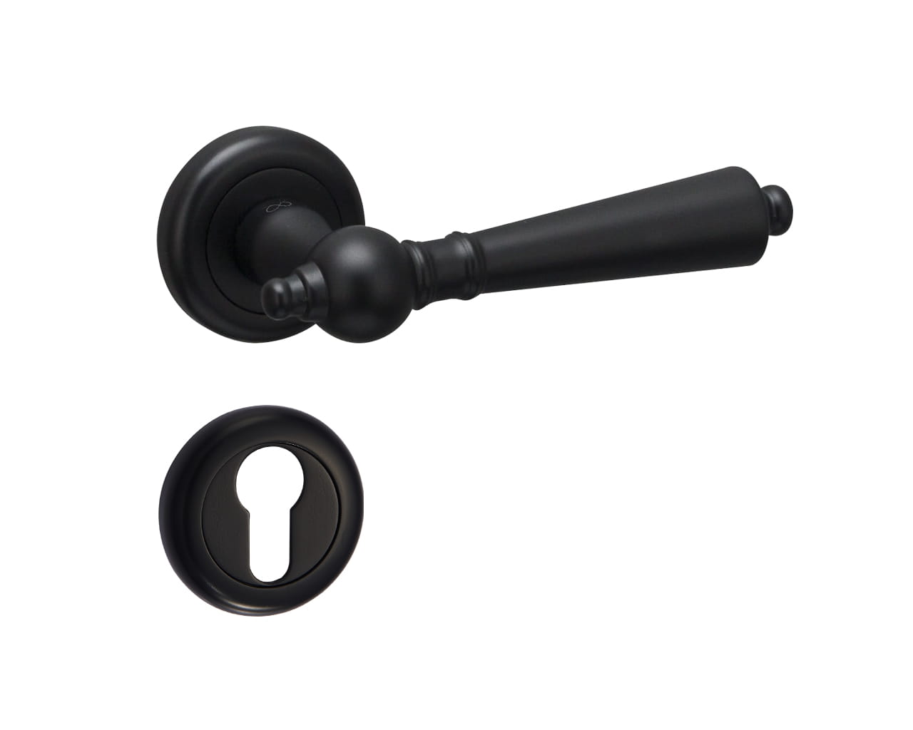 Infinity Line Millennium KMM B00 Black - Door Handle on a Round Rose