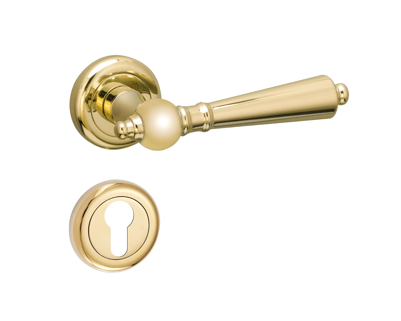 Infinity Line Millennium KMM G00 Brass - Door Handle on a Round Rose