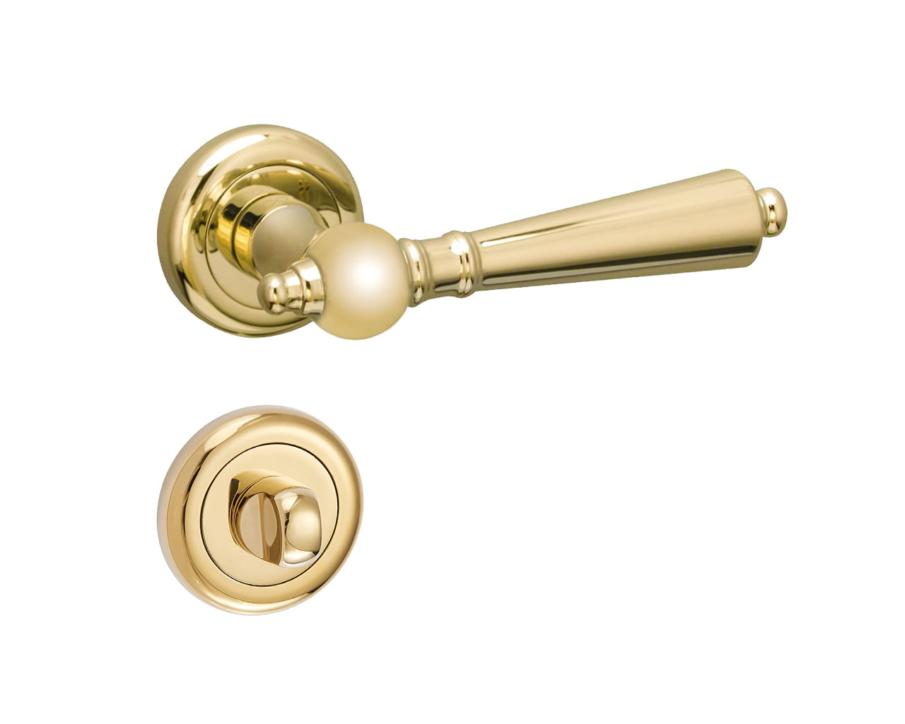 Infinity Line Millennium KMM G00 Brass - Door Handle on a Round Rose