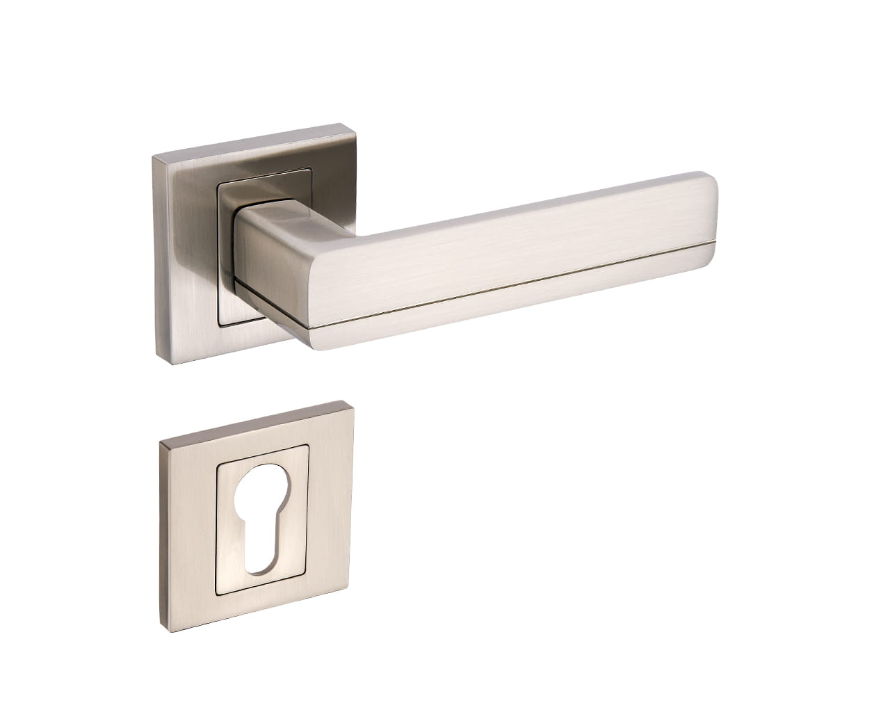 Infinity Line Platon KPL 300 Satin - Door Handle on a Square Rose