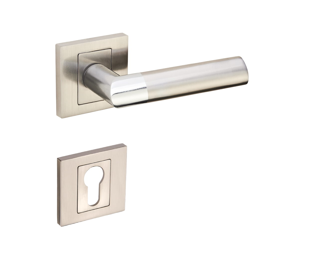 Infinity Line Karo KRO 100 Chrome/Satin - Door Handle on a Squre Rose