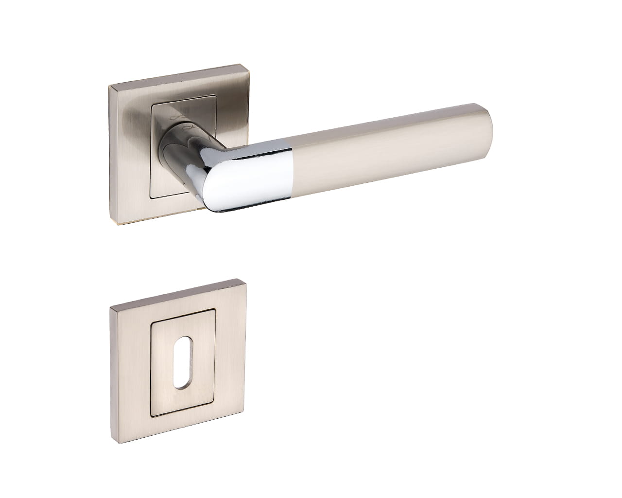 Infinity Line Torino KTR 100K Chrome/Satin - Door Handle on a Square Rose