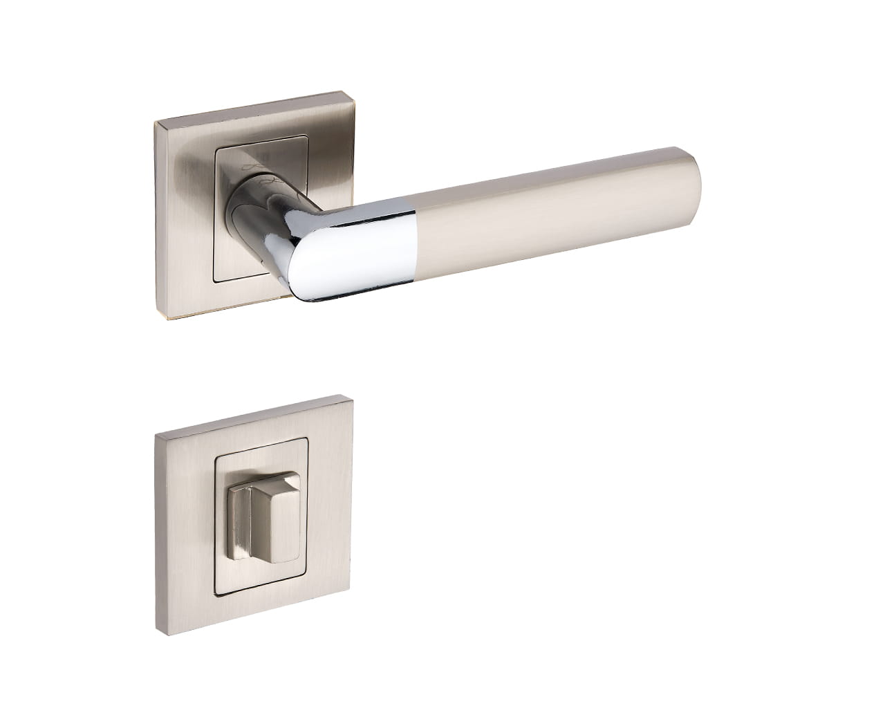 Infinity Line Torino KTR 100K Chrome/Satin - Door Handle on a Square Rose