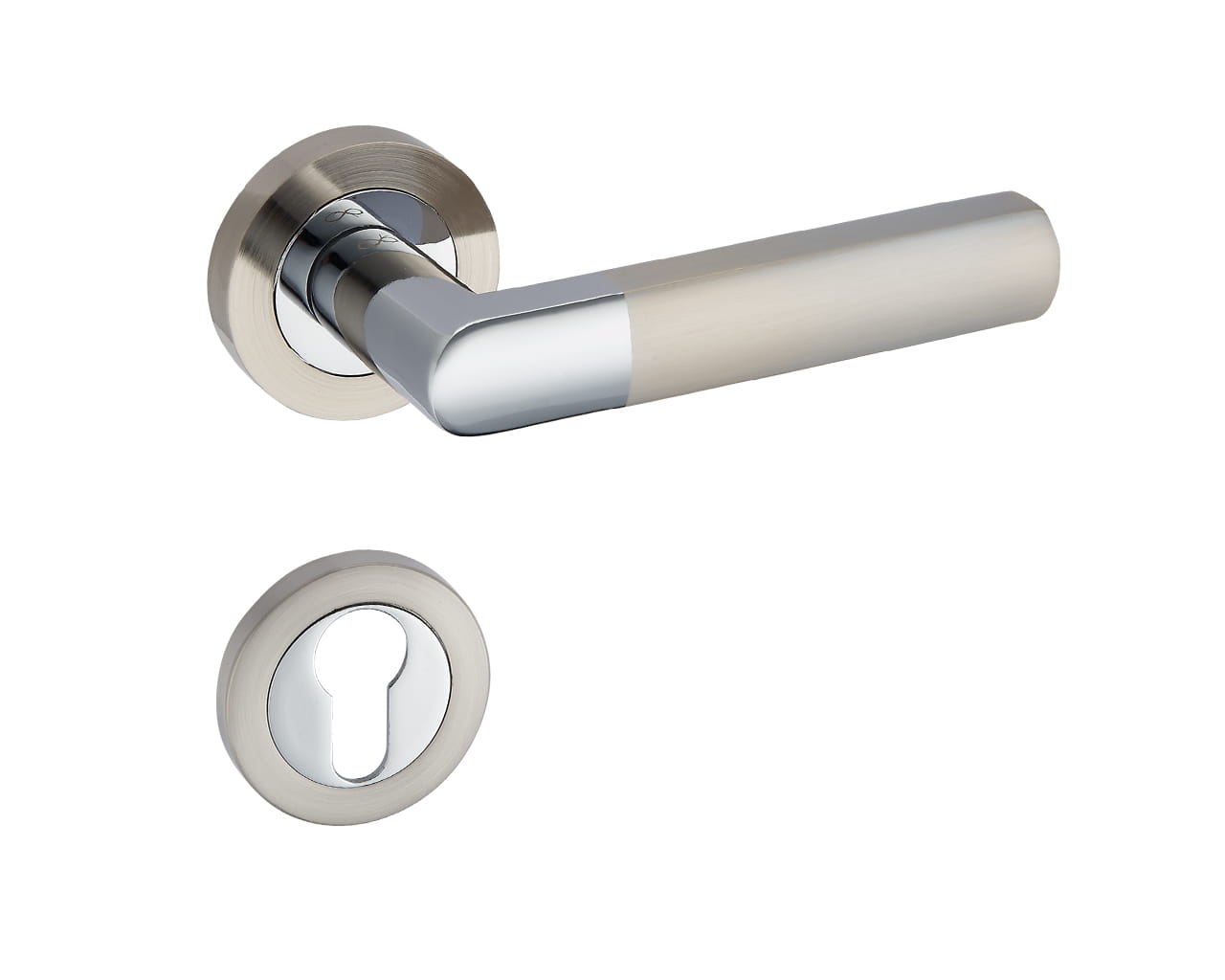 Infinity Line Torino KTR O 100 Chrome/Satin - Door Handle on a Round Rose