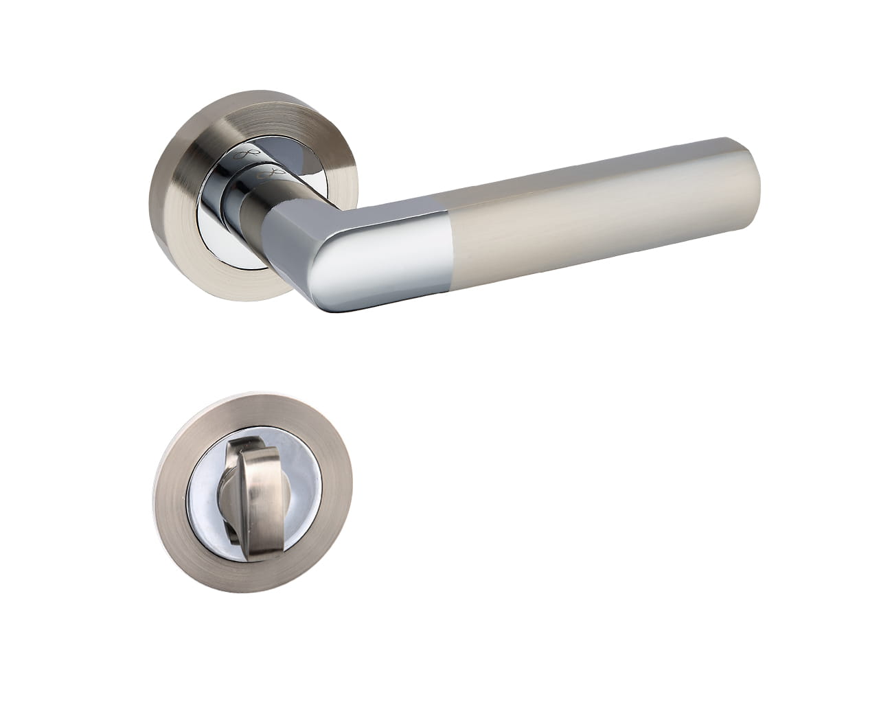 Infinity Line Torino KTR O 100 Chrome/Satin - Door Handle on a Round Rose