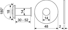 Richter Czech Peephole with washer RVW.30-52 brass