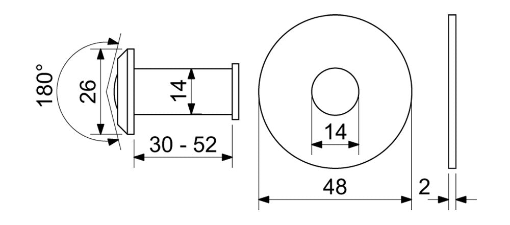 Richter Czech Fire peephole RVW.G.30-52 matte nickel