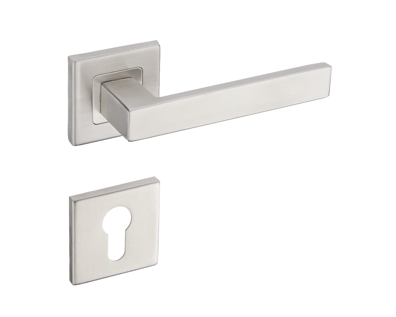 Infinity Line Quatro KUQ 500 Stainless Steel - Door Handle on a Square Rose