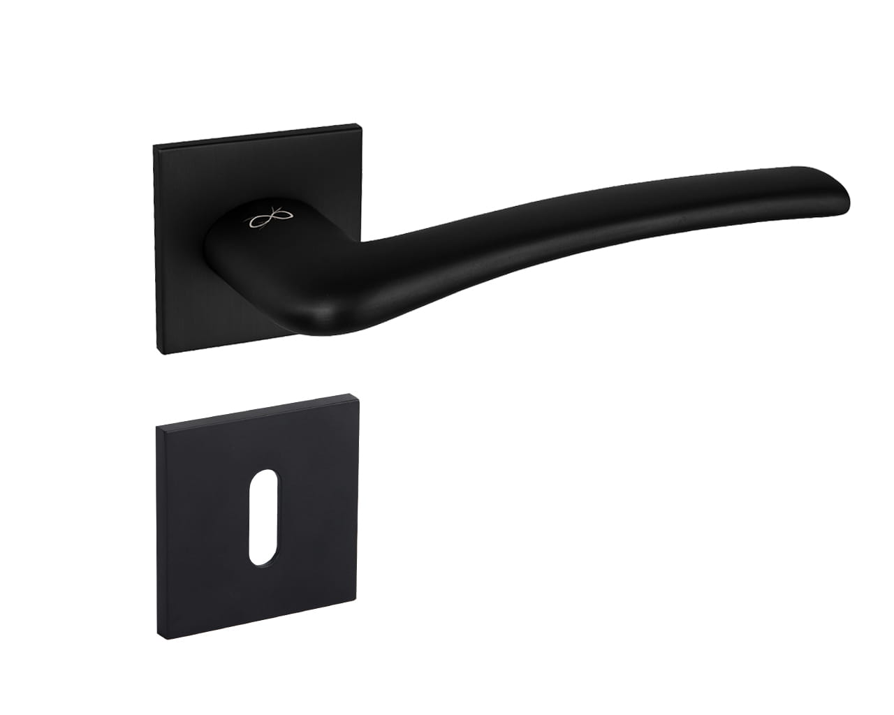Infinity Line Vento SLIM Black KVNO S B00 - Door Handle on a Square Rose