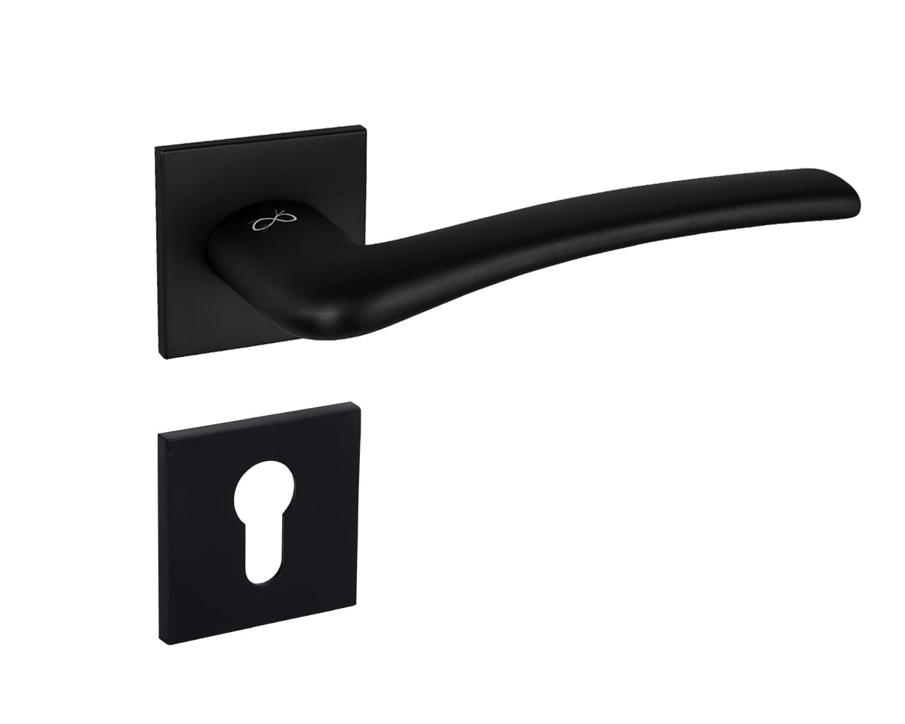 Infinity Line Vento SLIM Black KVNO S B00 - Door Handle on a Square Rose