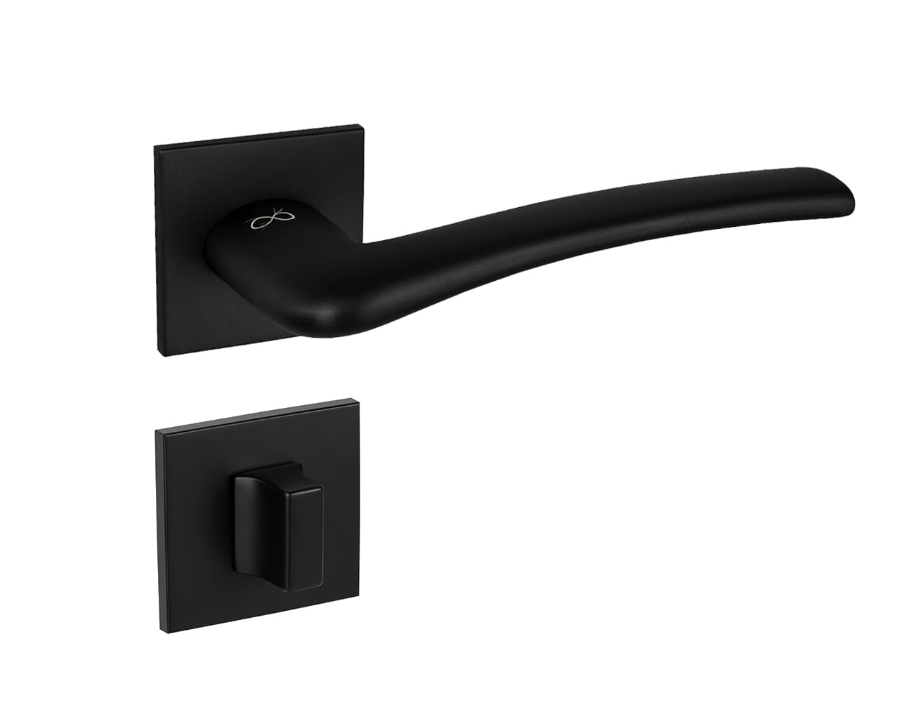 Infinity Line Vento SLIM Black KVNO S B00 - Door Handle on a Square Rose
