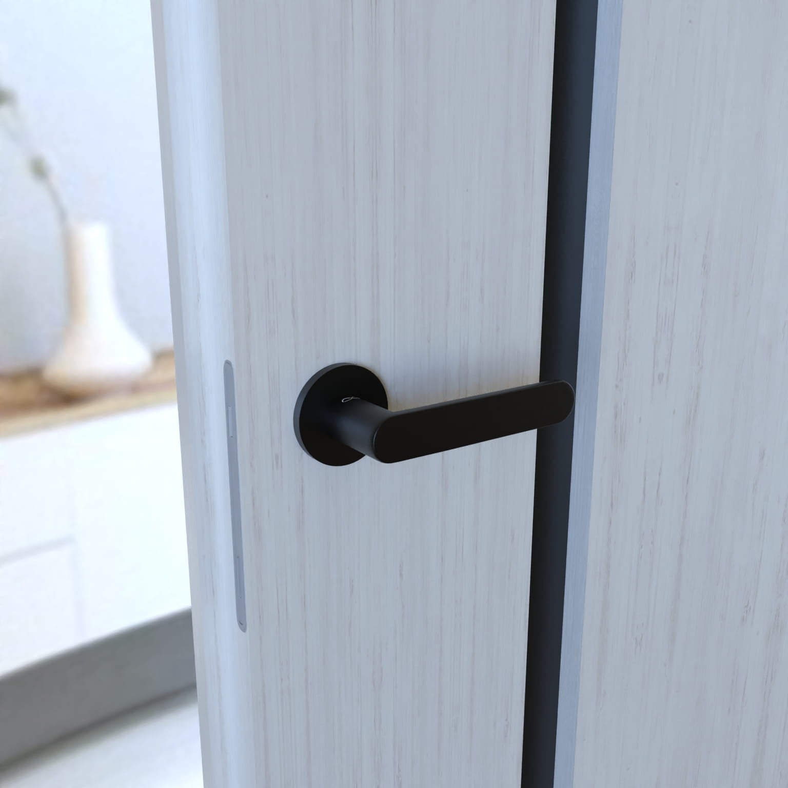 Infinity Line Wenus FIT KWF O B00 Black - Door Handle on a Backplate