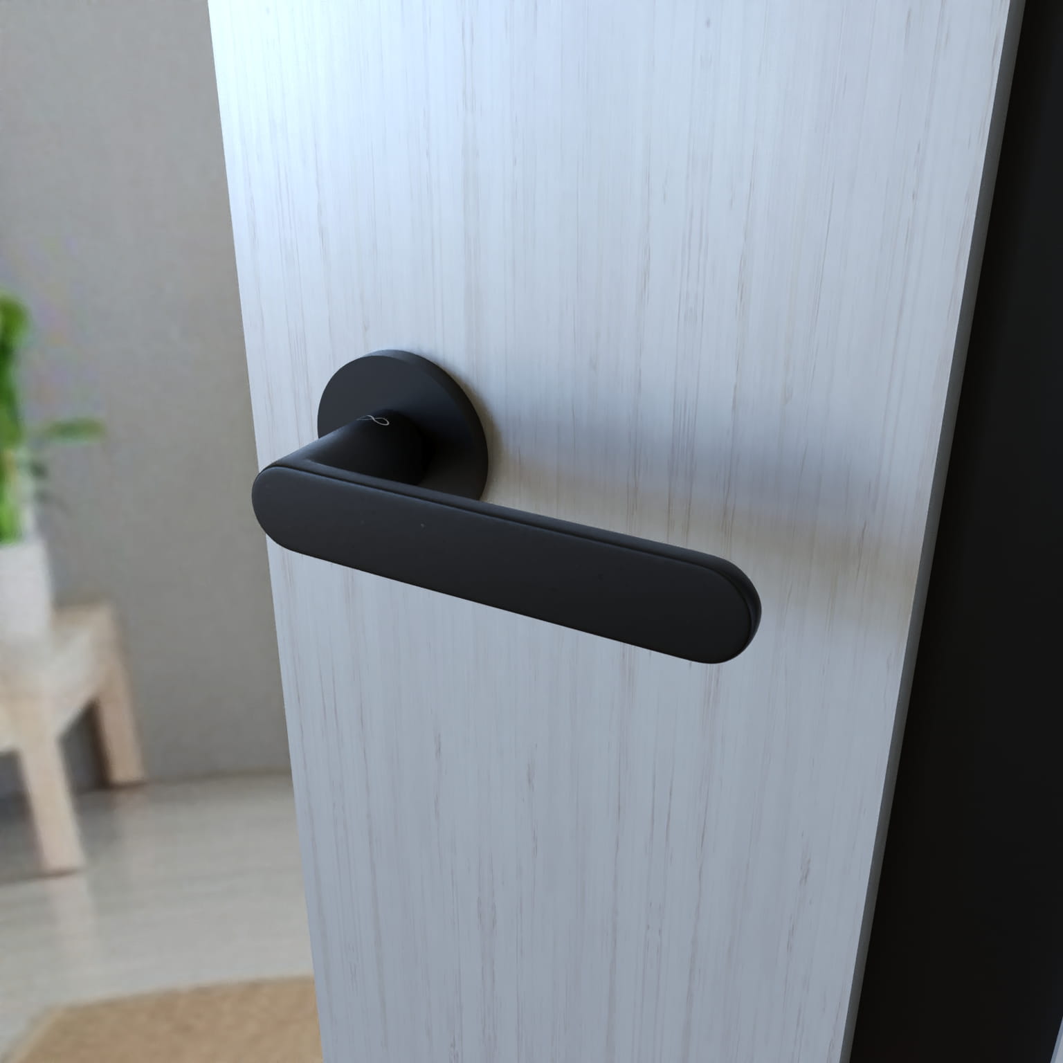 Infinity Line Wenus FIT KWF O B00 Black - Door Handle on a Backplate