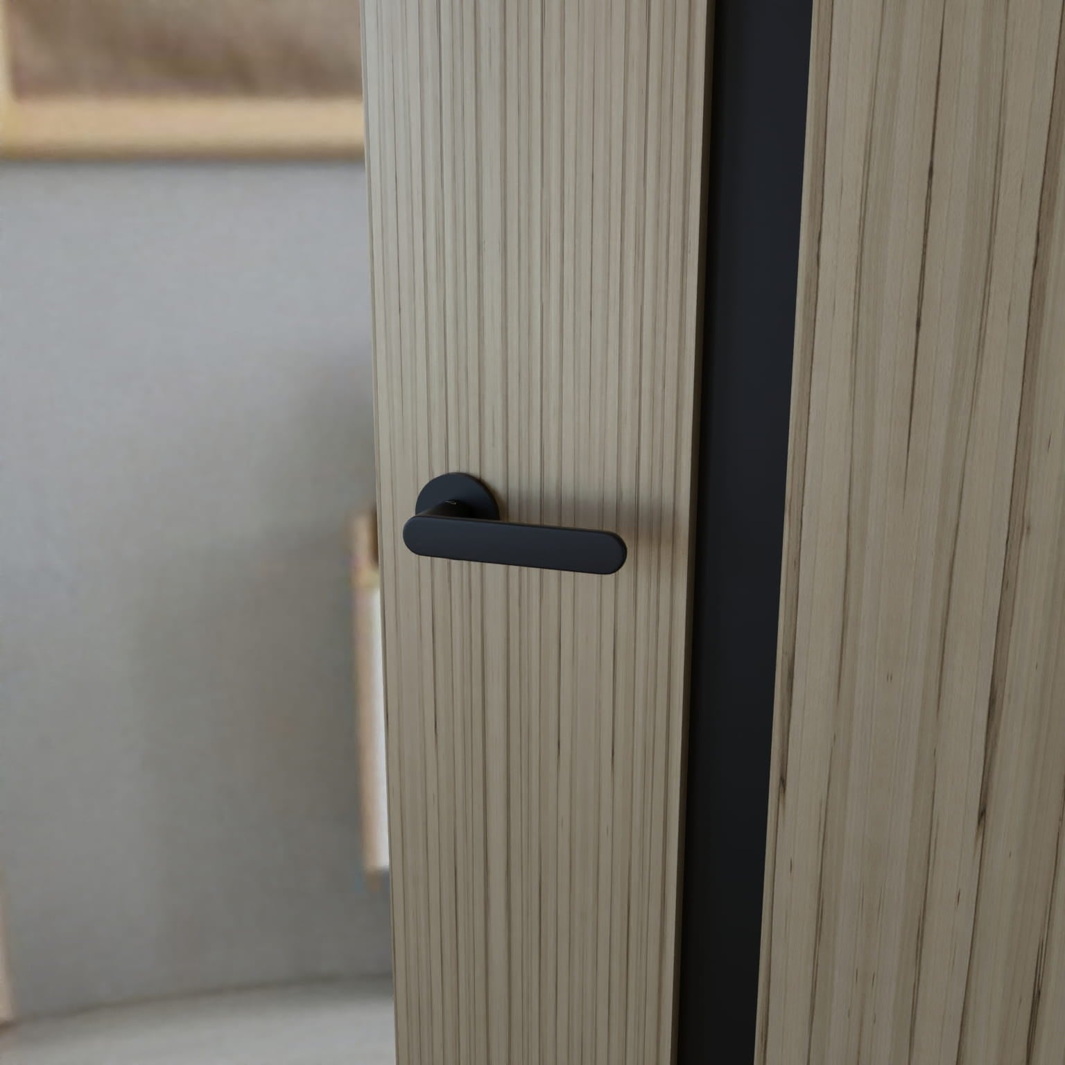 Infinity Line Wenus FIT KWF O B00 Black - Door Handle on a Backplate